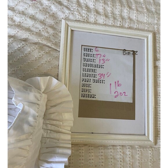 Leifsdottir dress off white ruffles sleeveless womens 6 cotton - Picture 12 of 12